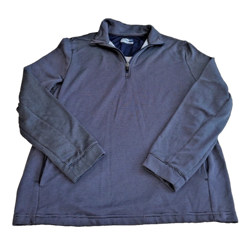 Ben Hogan Performance 1/4 Zip Fleece Lined Long Sleeve Men's Shirt; Blue; Size M